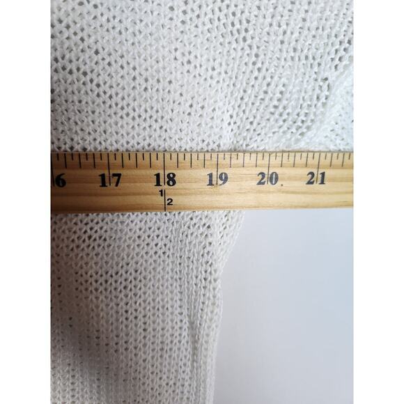 Eileen Fisher linen open knit sweater sz LP colorblock lightweight beachy boho - Picture 7 of 8